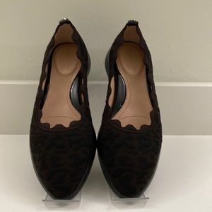 NEW…Taryn Rose BROWN DASHA Scallop ballet flats 7.5
